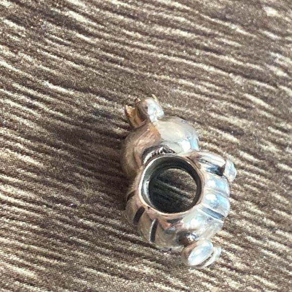 Sterling Silver And 14K Gold Crown Authentic Retired Pandora Queen Bee Charm - Picture 4 of 8